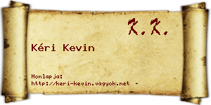 Kéri Kevin névjegykártya